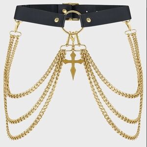 Killstar Black and Gold Gothic Chain Belt